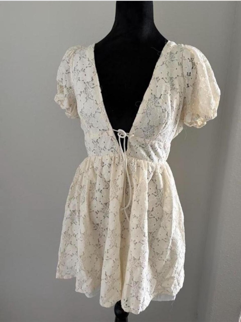 Windsor Cream Lace Mini Dress